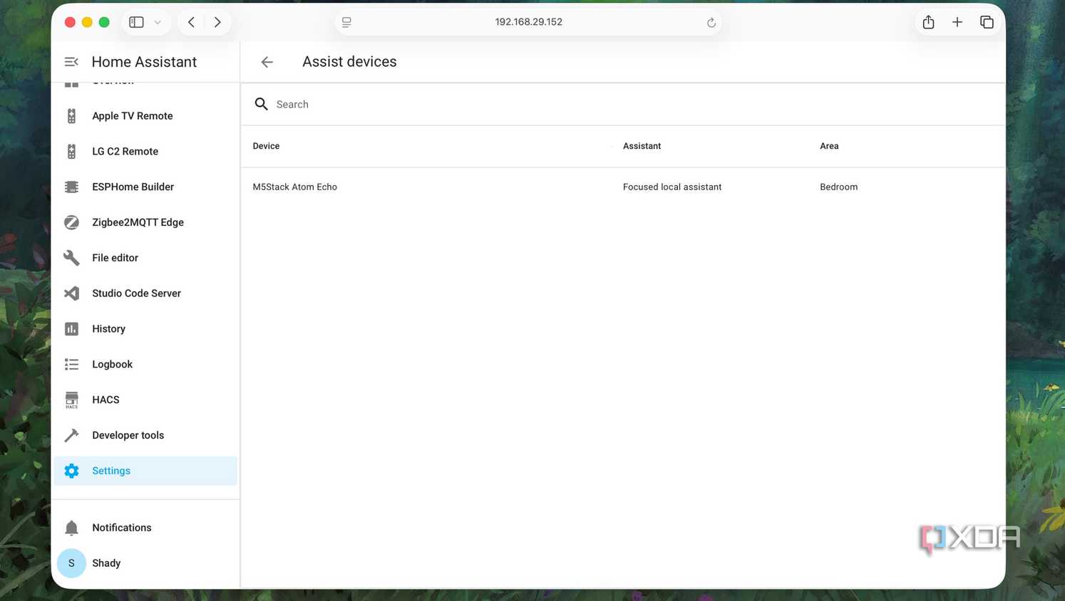 ATOM Speaker set as an Assist device