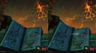 Screenshot of Avowed showing DLSS 4 performance.