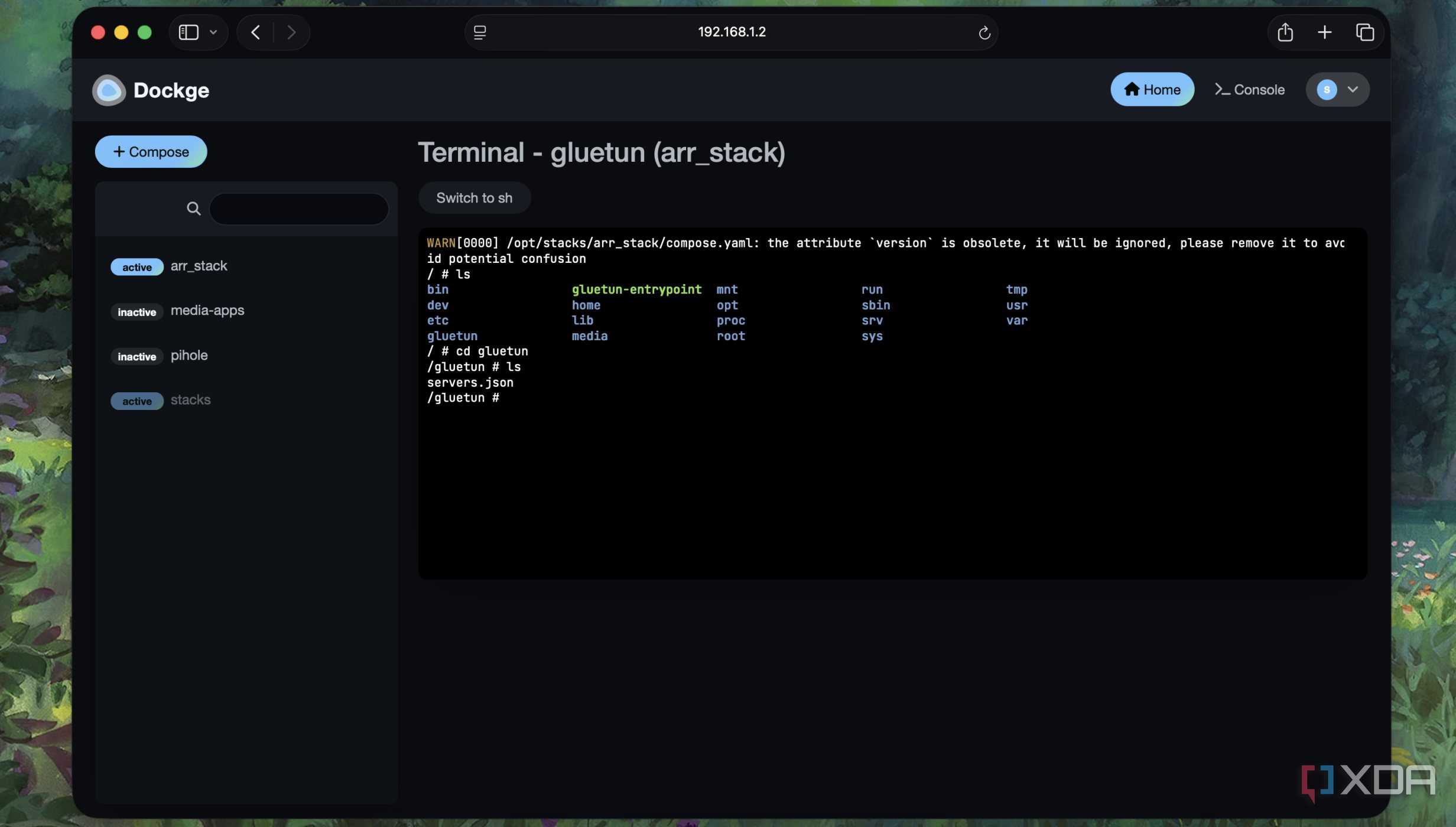 Bash mode for Gluetun container