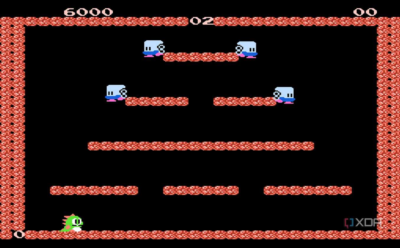 Screenshot from the NES game Bubble Bobble.