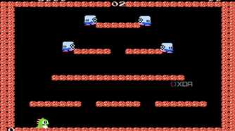 Screenshot from the NES game Bubble Bobble.