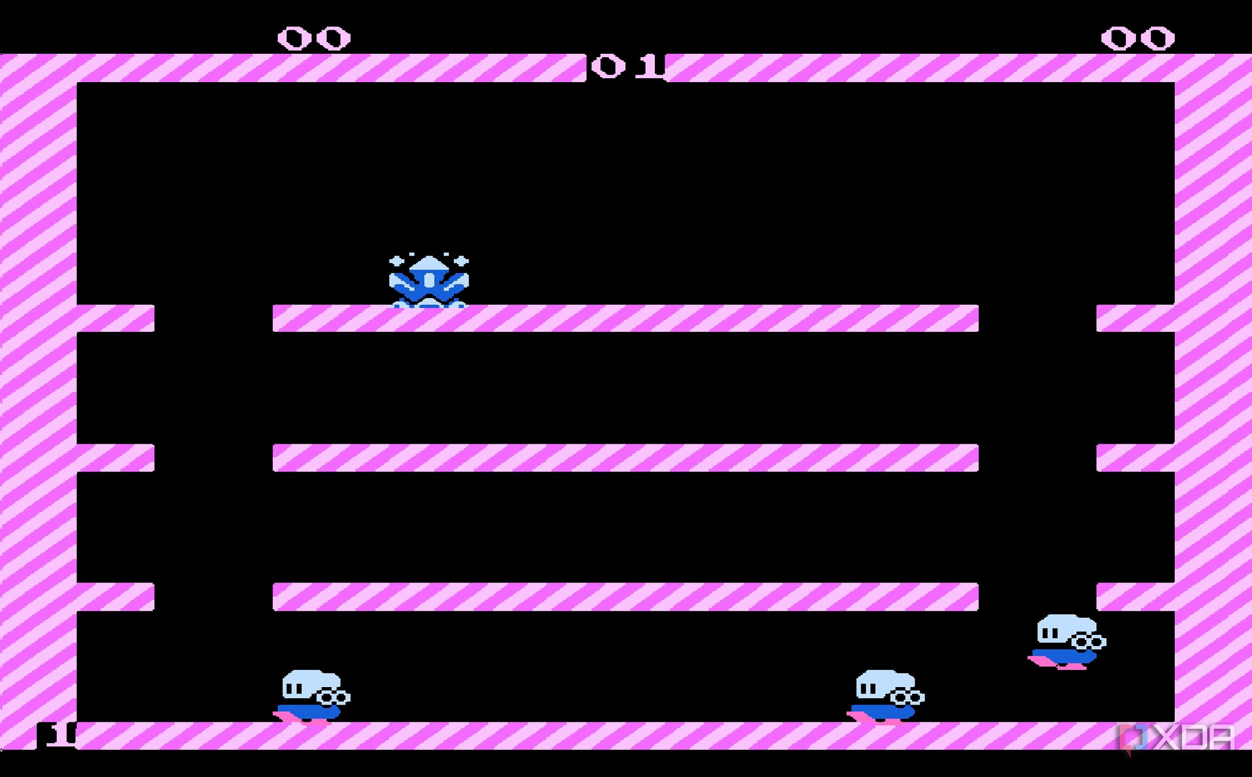 Screenshot from the NES game Bubble Bobble.