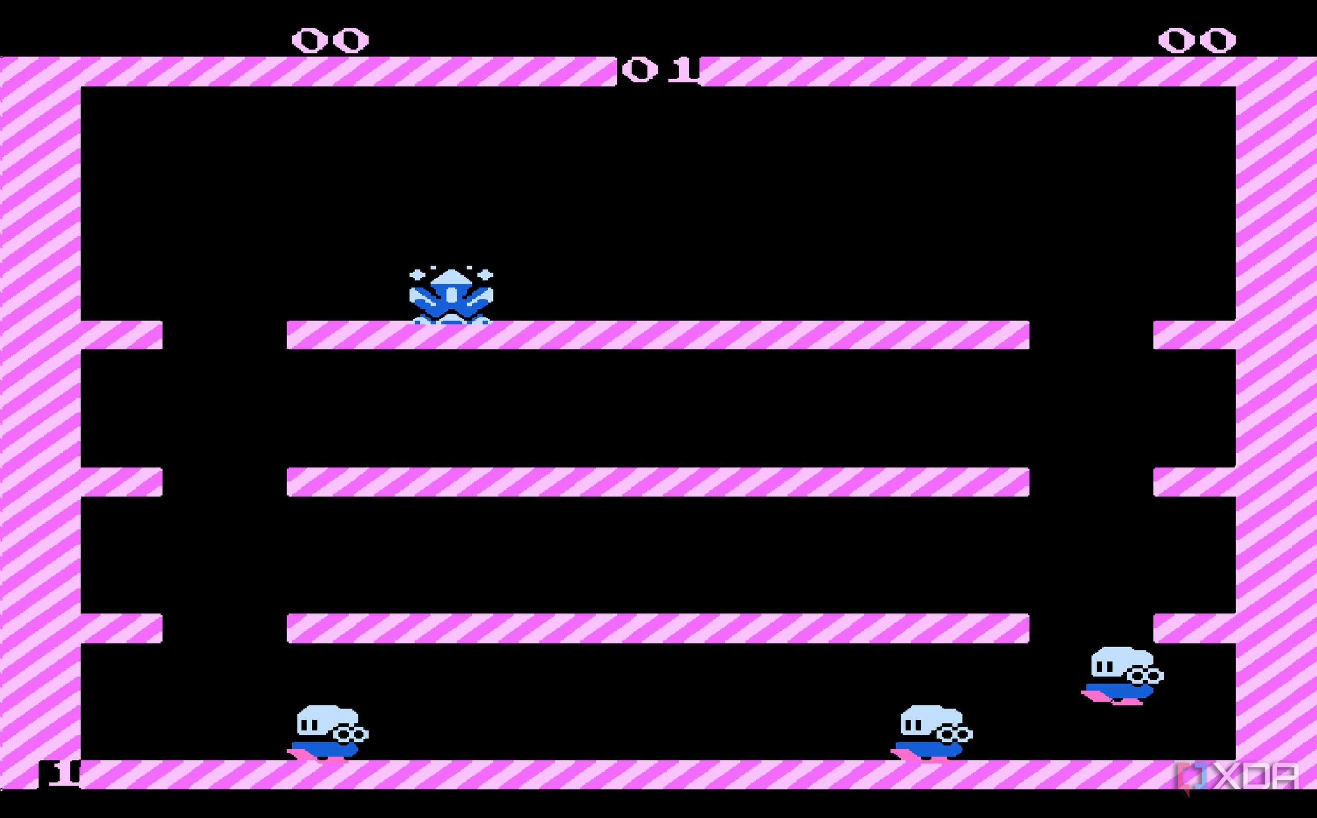 Screenshot from the NES game Bubble Bobble.