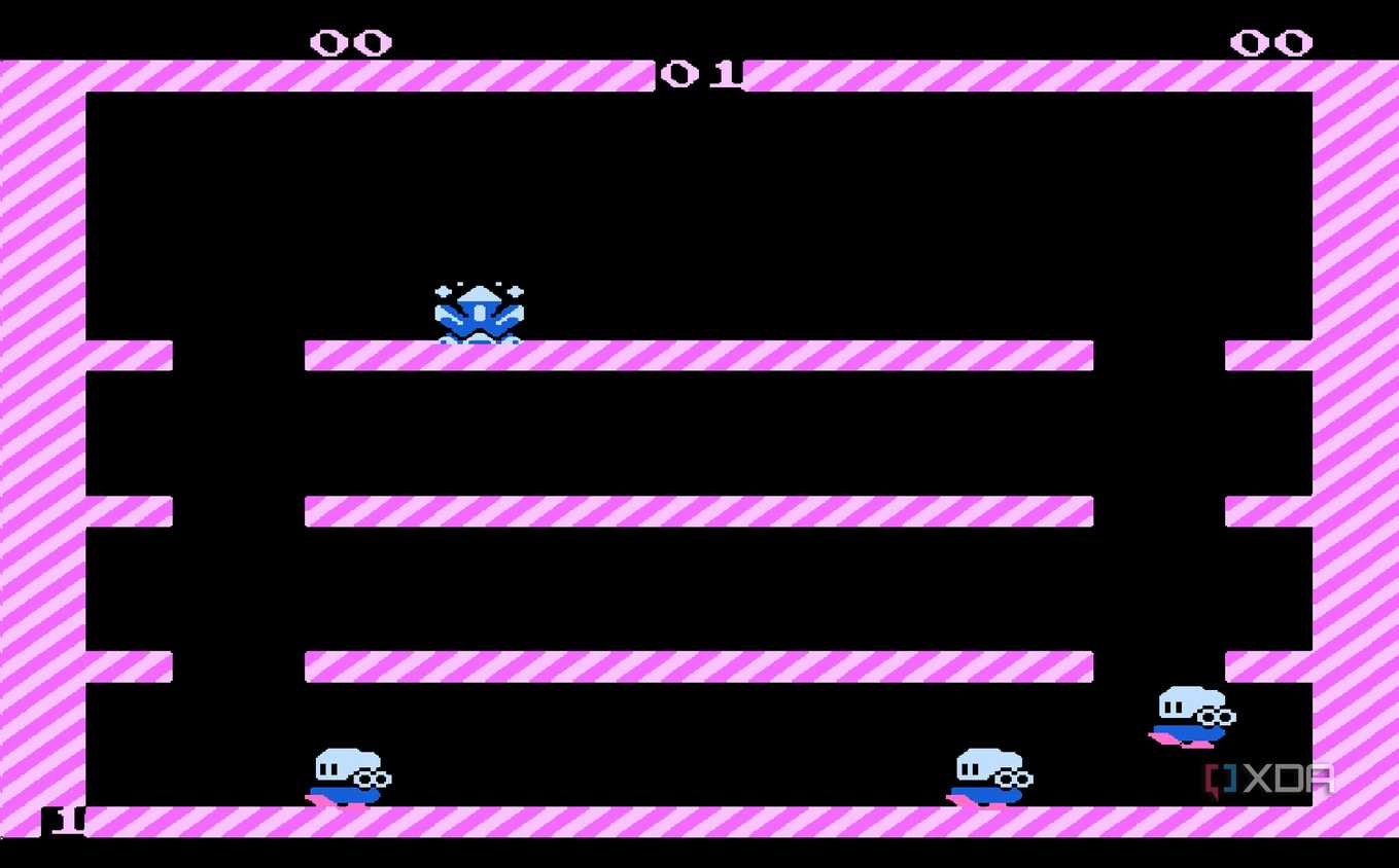 Screenshot from the NES game Bubble Bobble.