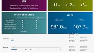 Tuned OPNsense FTTP PPPoE Bufferbloat score