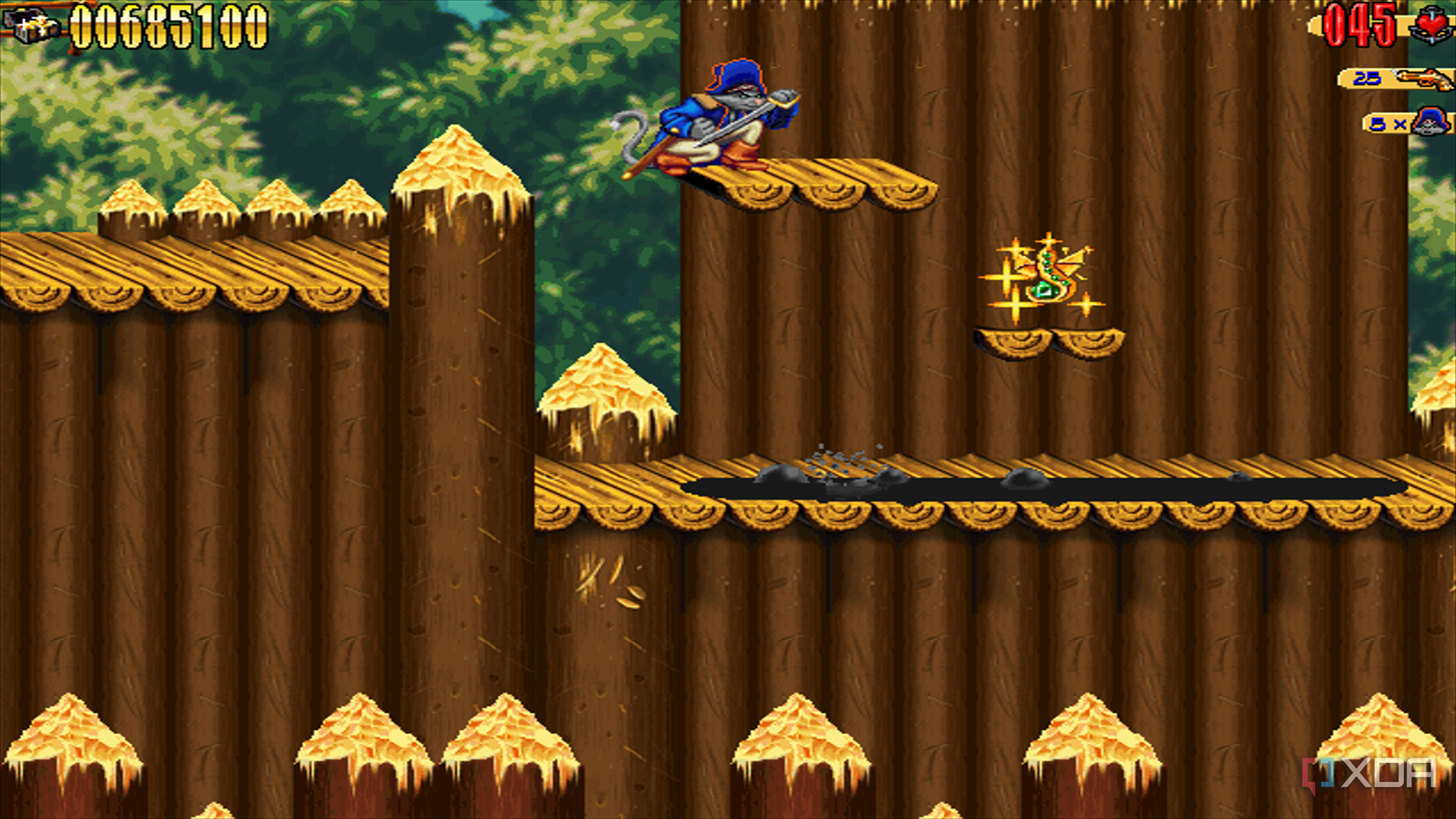 Platforming in the 1997 game Claw.