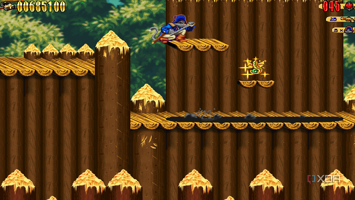Platforming in the 1997 game Claw.