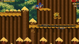 Platforming in the 1997 game Claw.