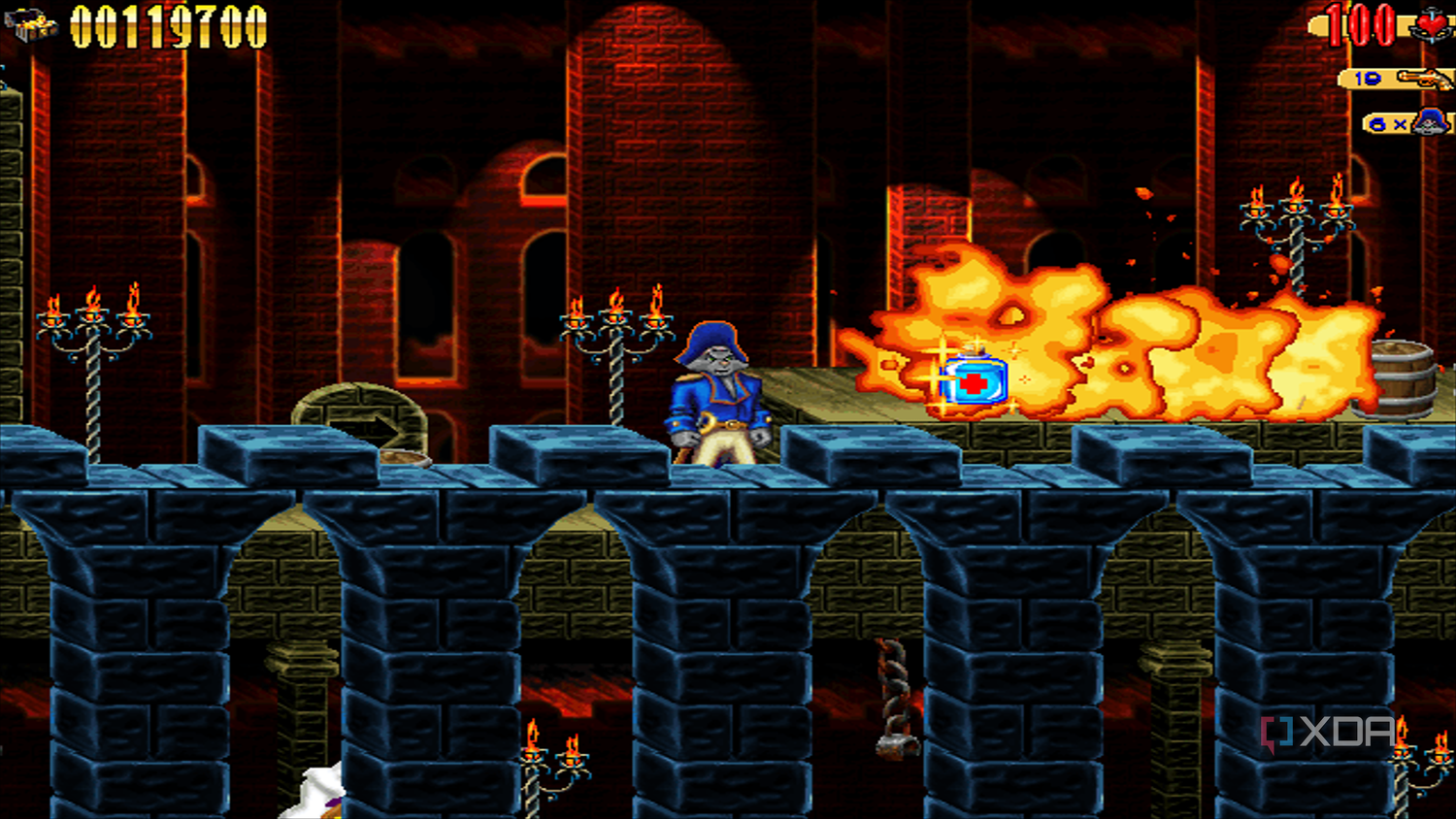Explosions in the 1997 game Claw.