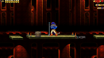 Claw's arms crossed in the 1997 game Claw.