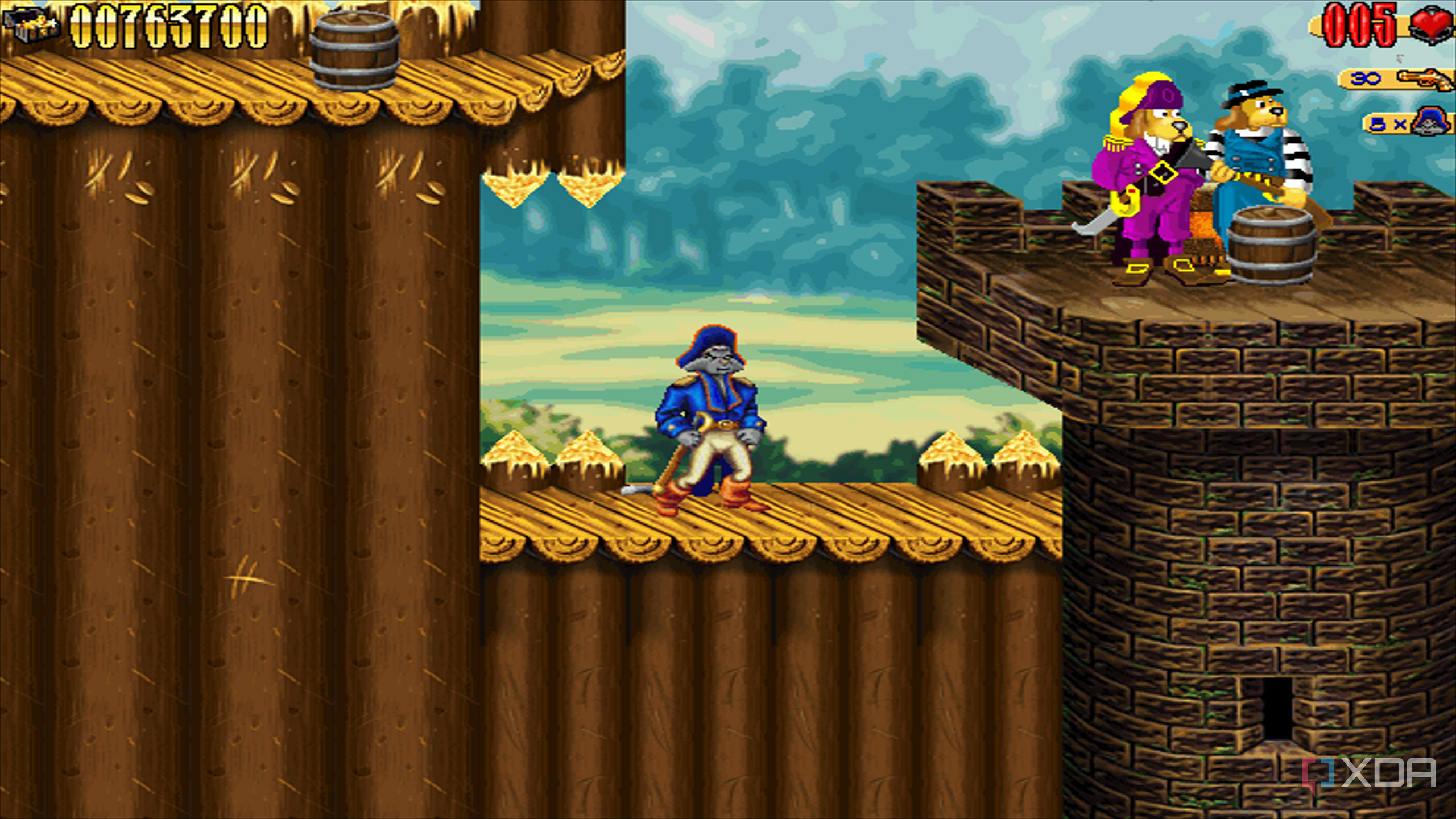 
Captain claw about to kill two puppy
