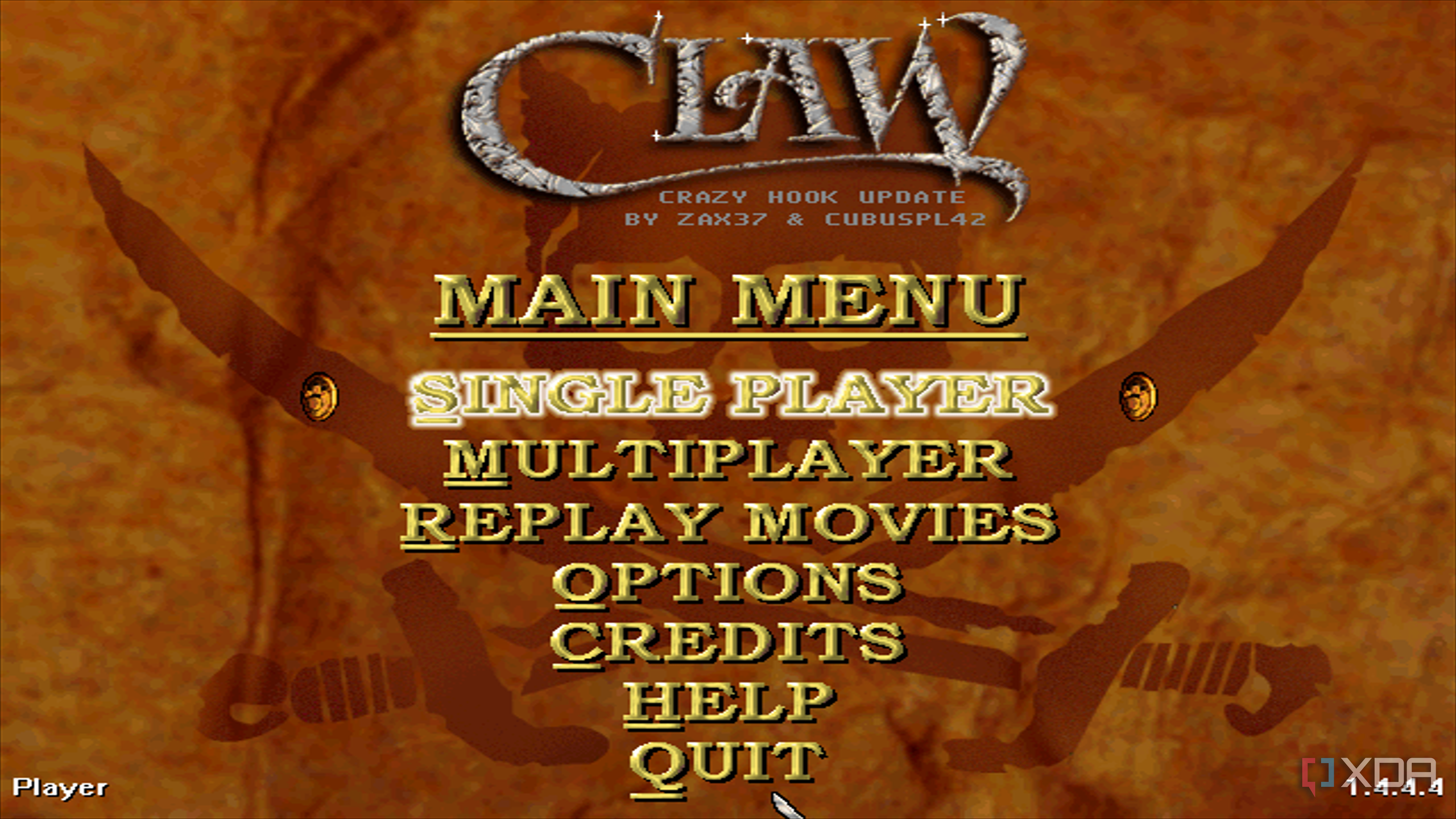 The main menu in the 1997 game Claw.
