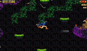 Tricky platforming section in the 1997 game Claw.