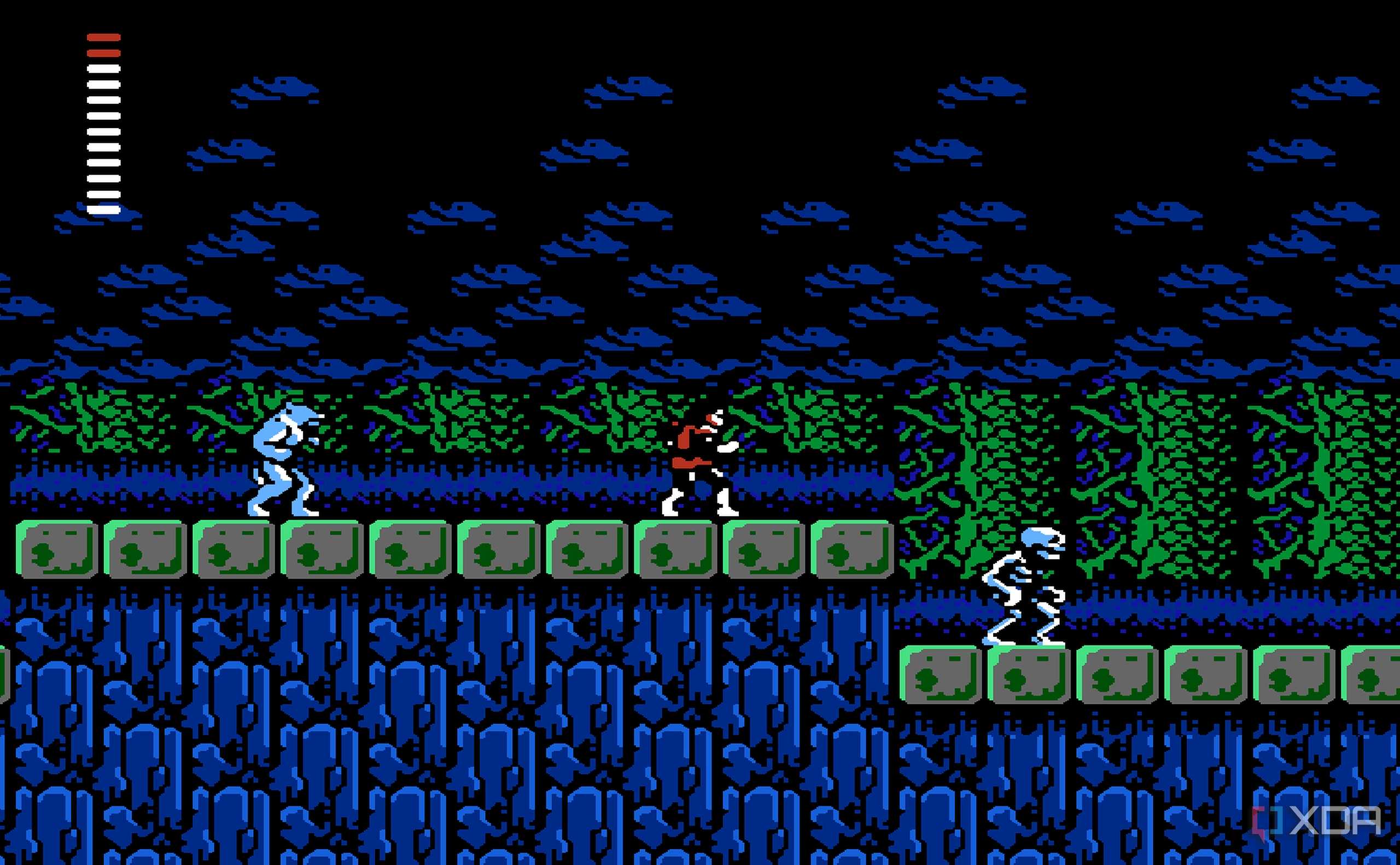 Screenshot from the NES game Castlevania II: Simon's Quest.
