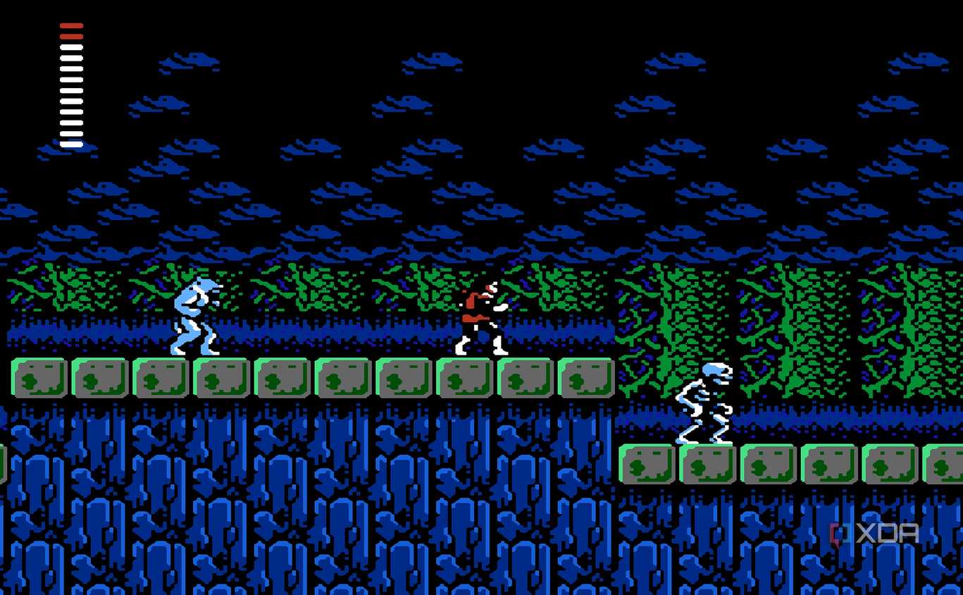 Screenshot from the NES game Castlevania II: Simon's Quest.