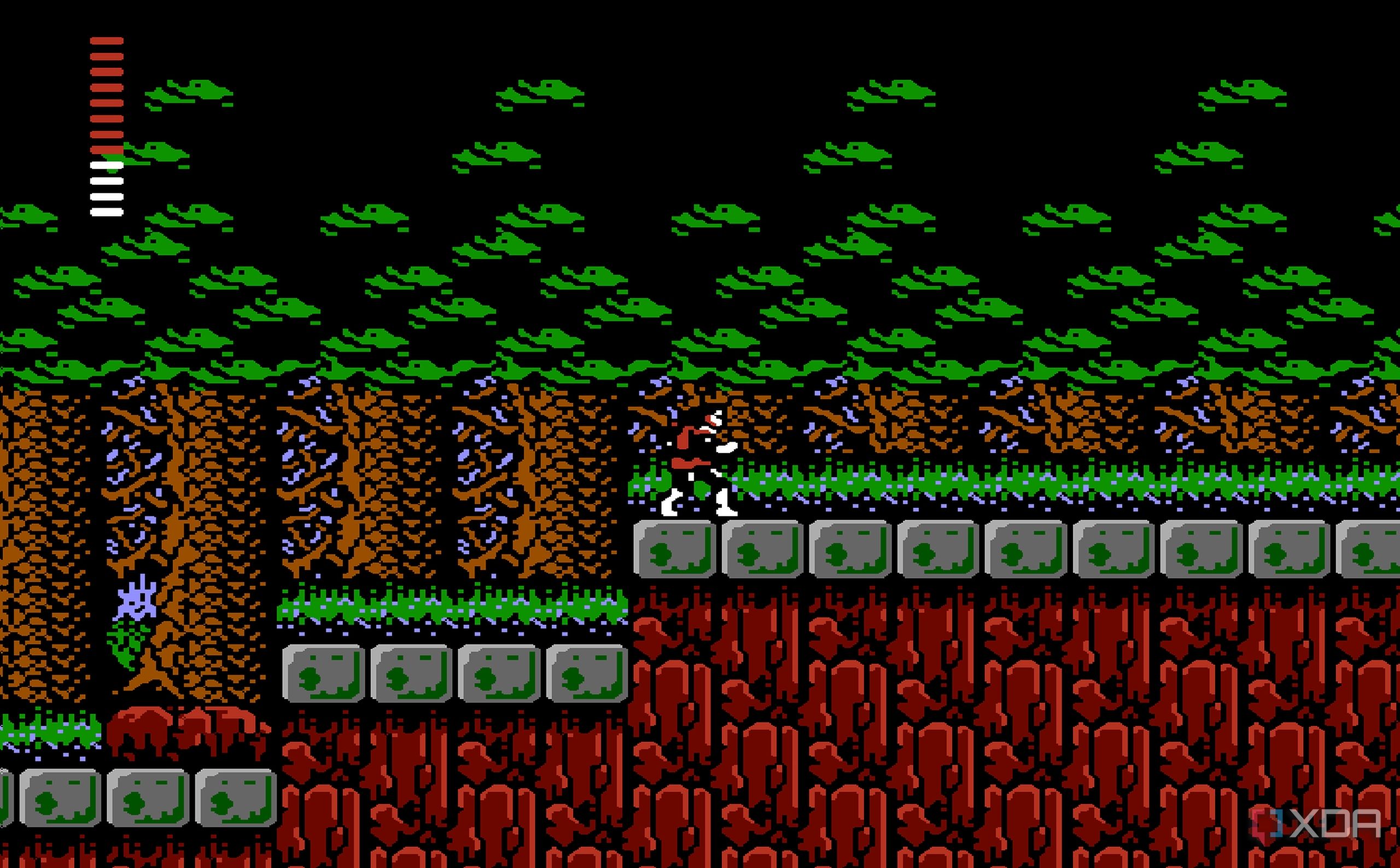Screenshot from the NES game Castlevania II: Simon's Quest.