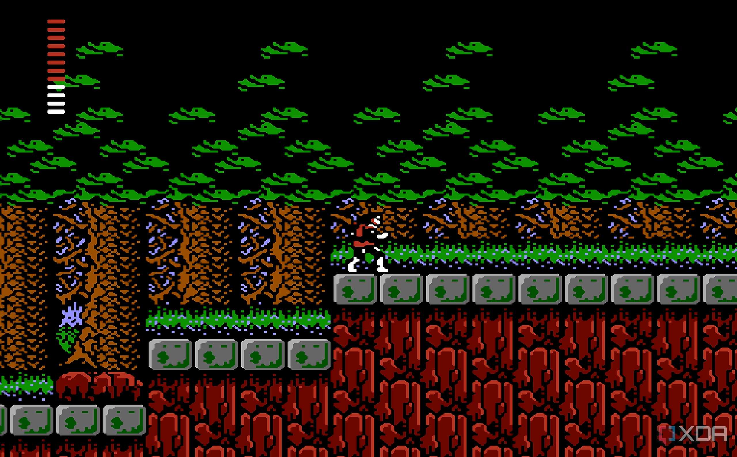 Screenshot from the NES game Castlevania II: Simon's Quest.