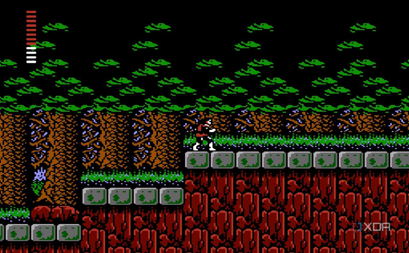 Screenshot from the NES game Castlevania II: Simon's Quest.