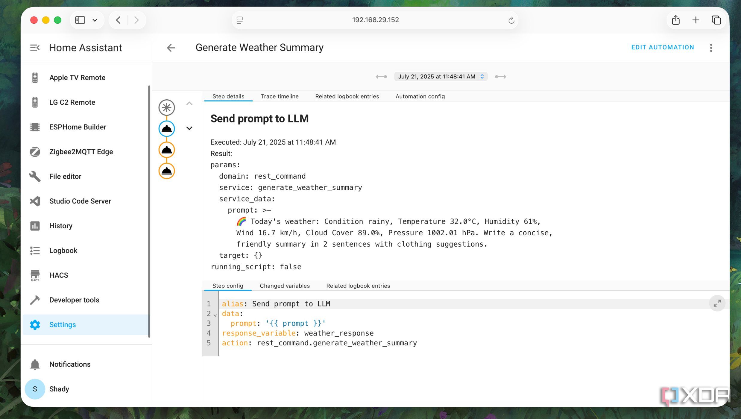 Checking Traces for troubleshooting Automation