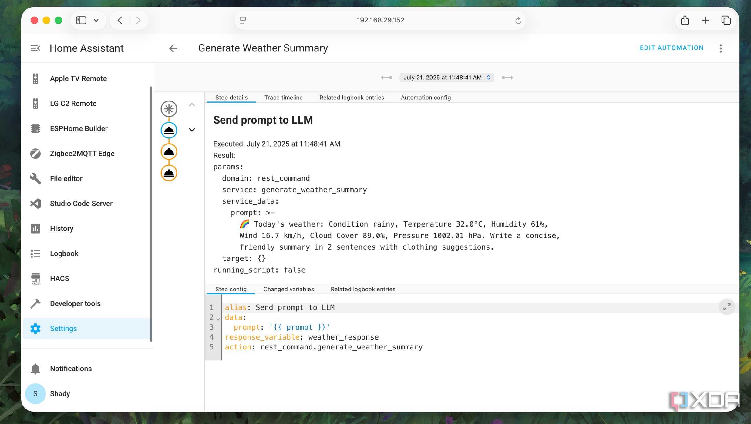 Checking Traces for troubleshooting Automation