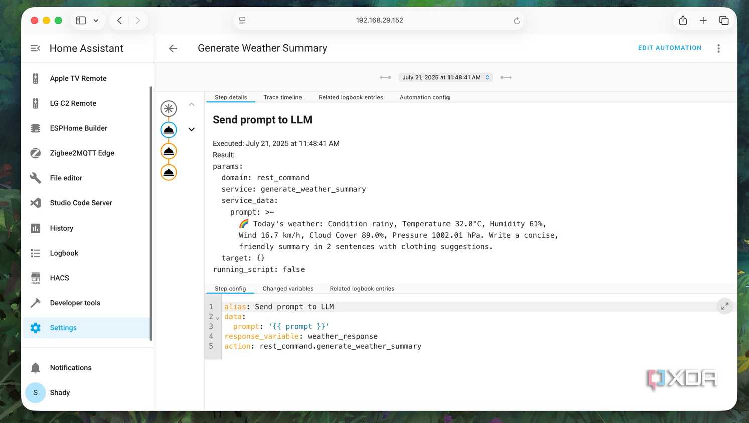 Checking Traces for troubleshooting Automation