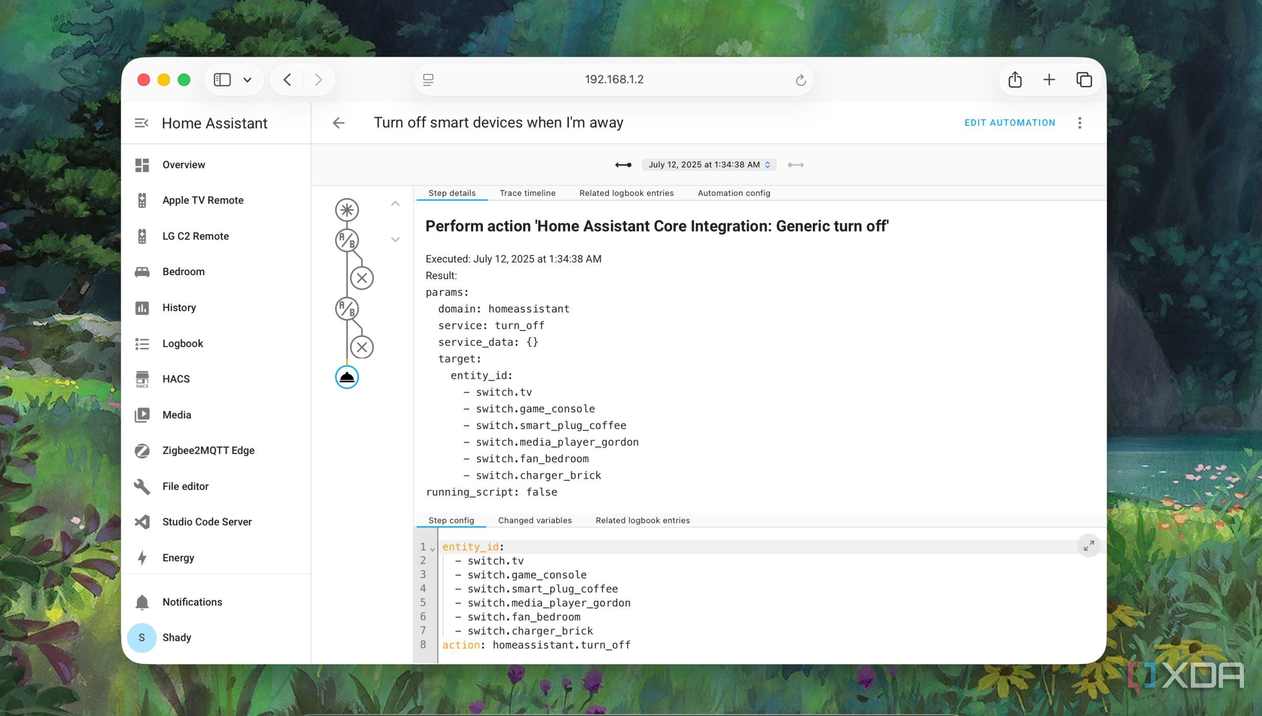 Checking Traces of an automation in Home Assistant