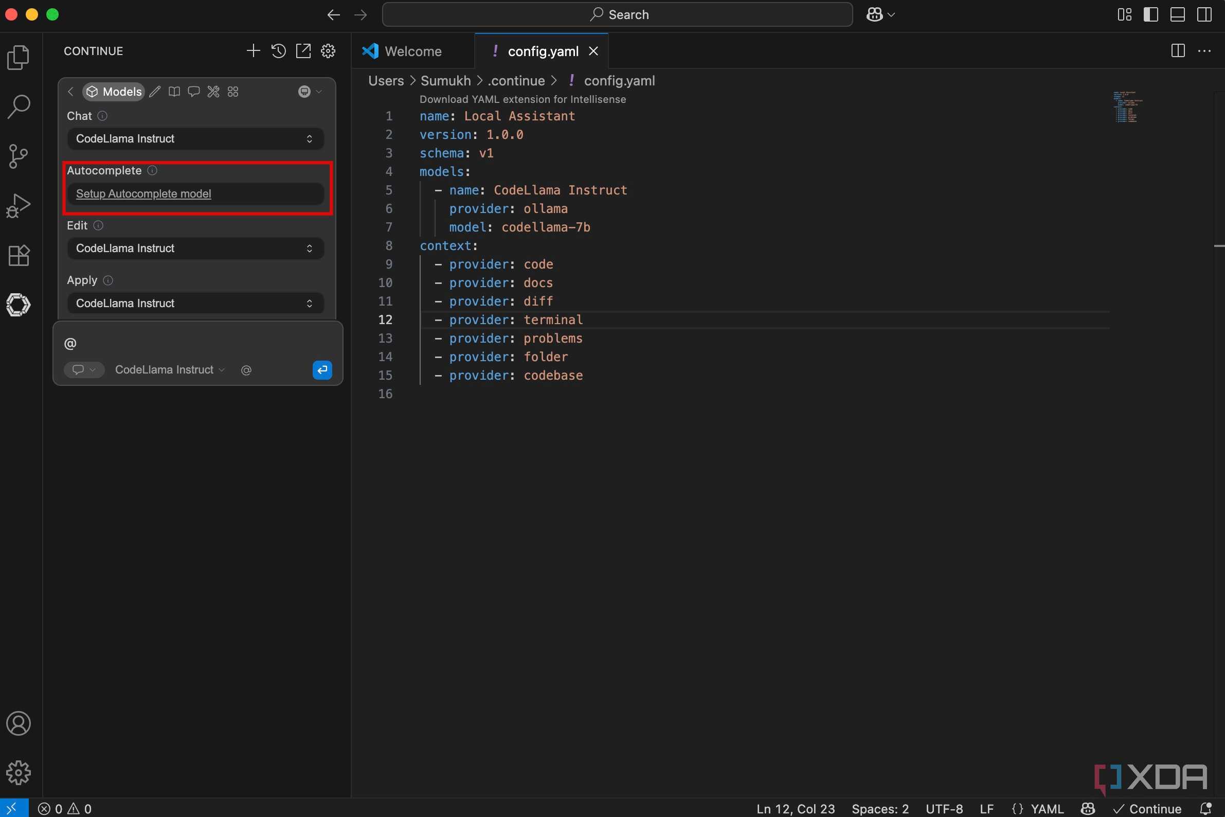 Choose autocomplete model