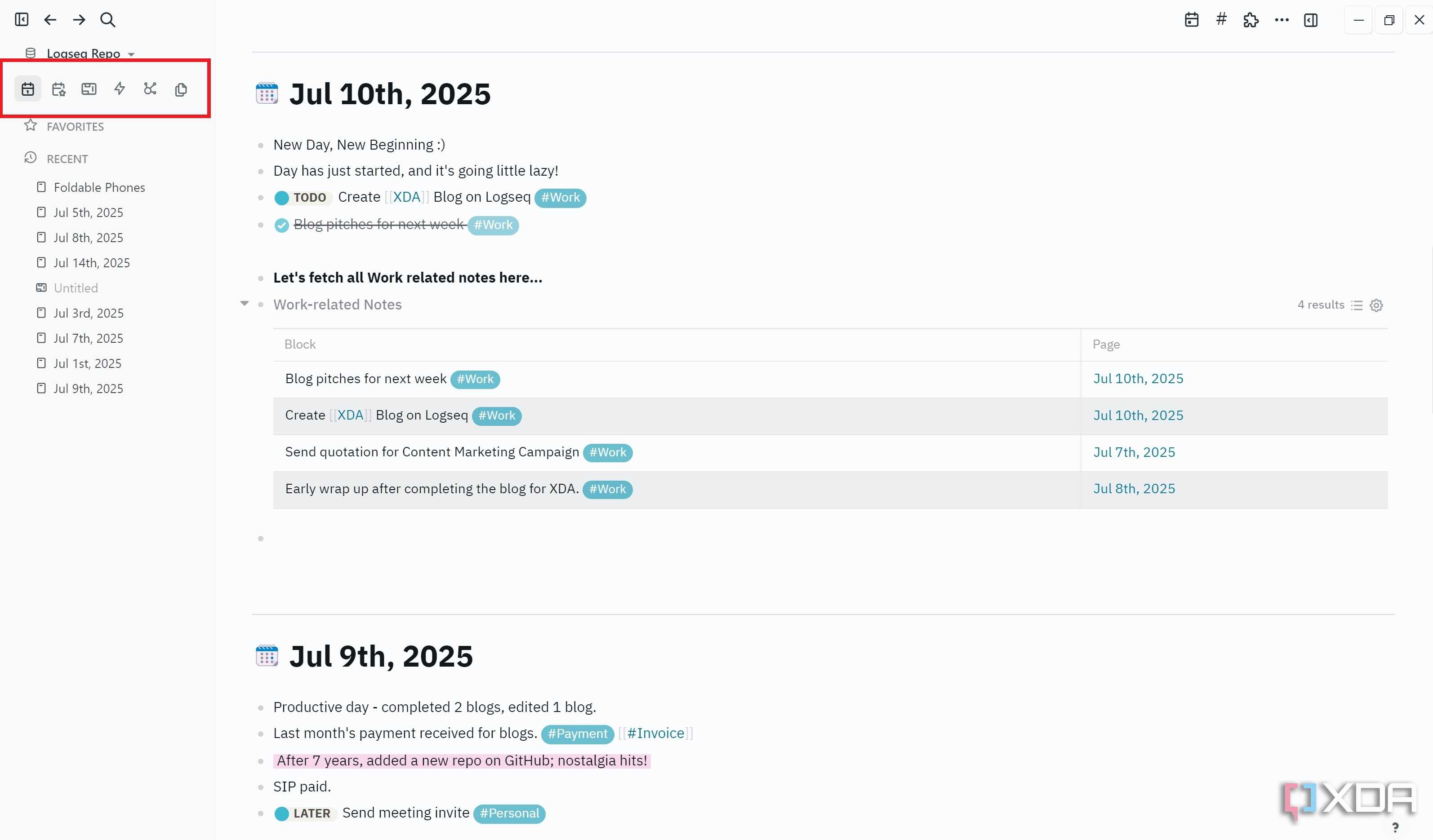 Compact menu via Awesome UI Logseq