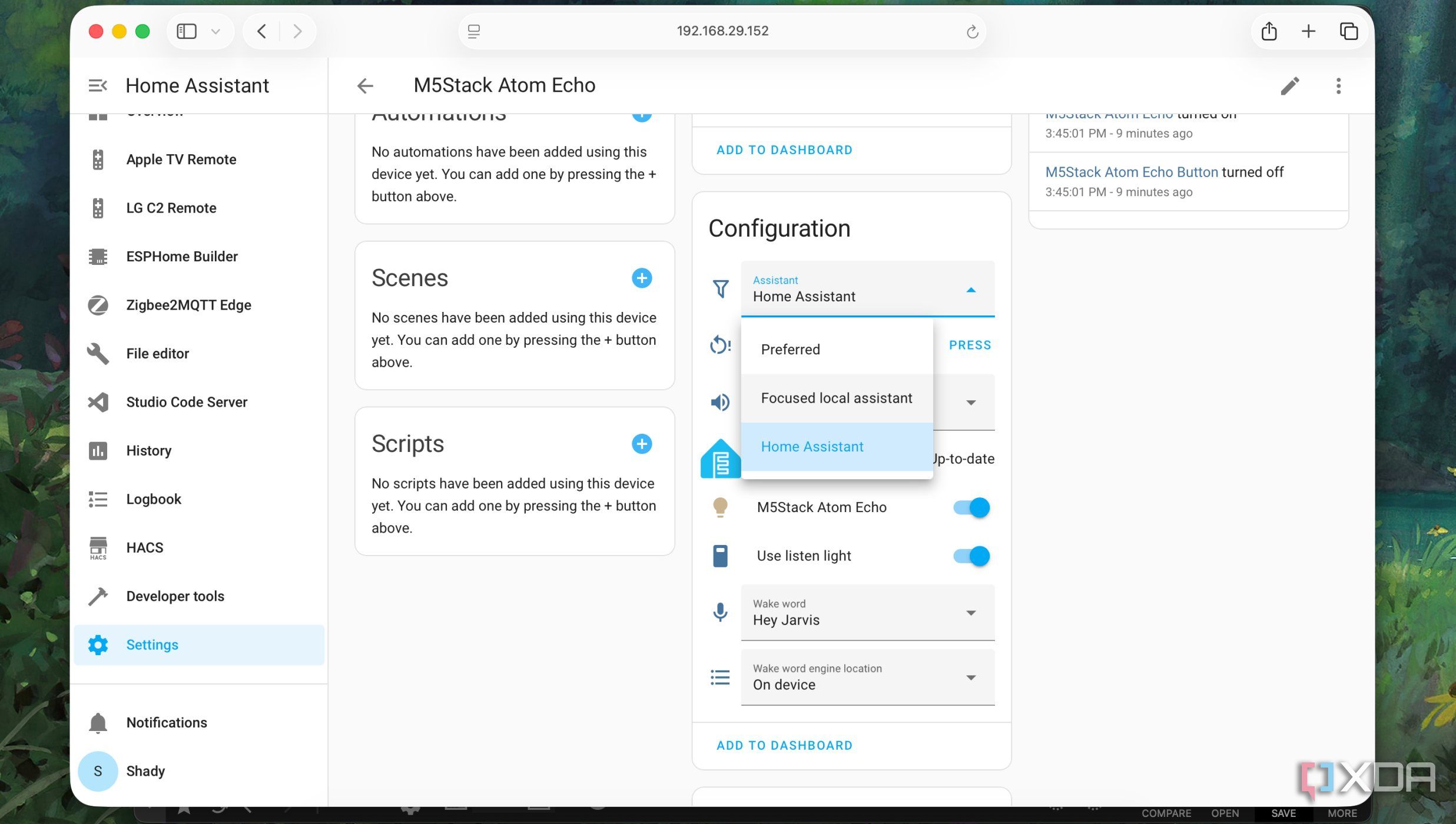 Configure Assistant for the Voice Assistant stack