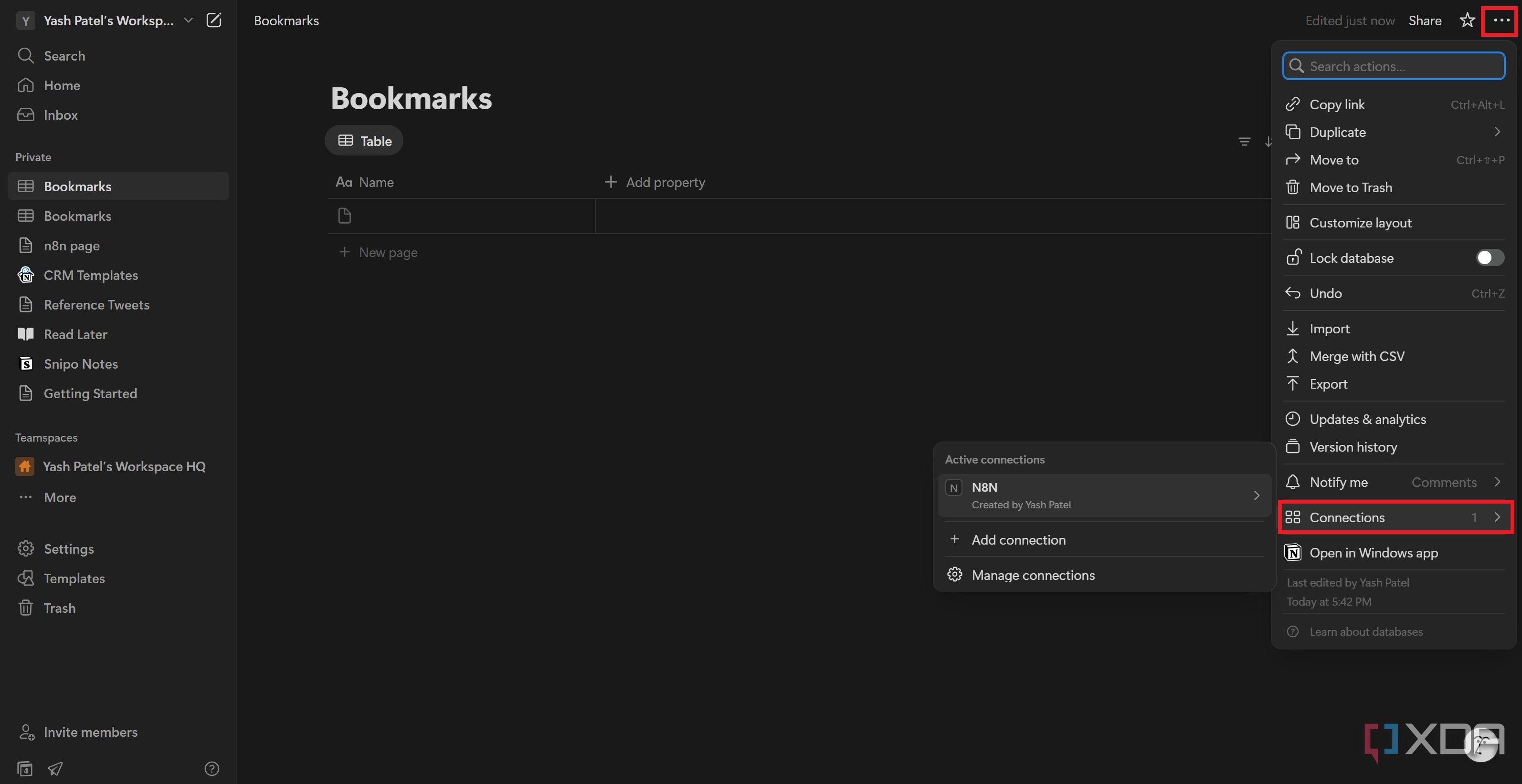 Connect Notion database with n8n