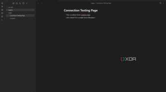 Connection testing page in Obsidian