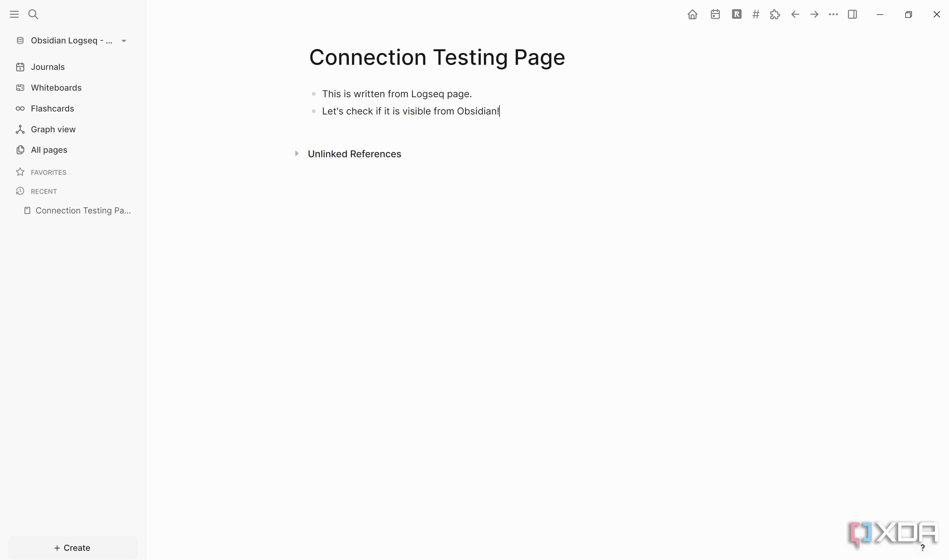 Add content in connection testing page