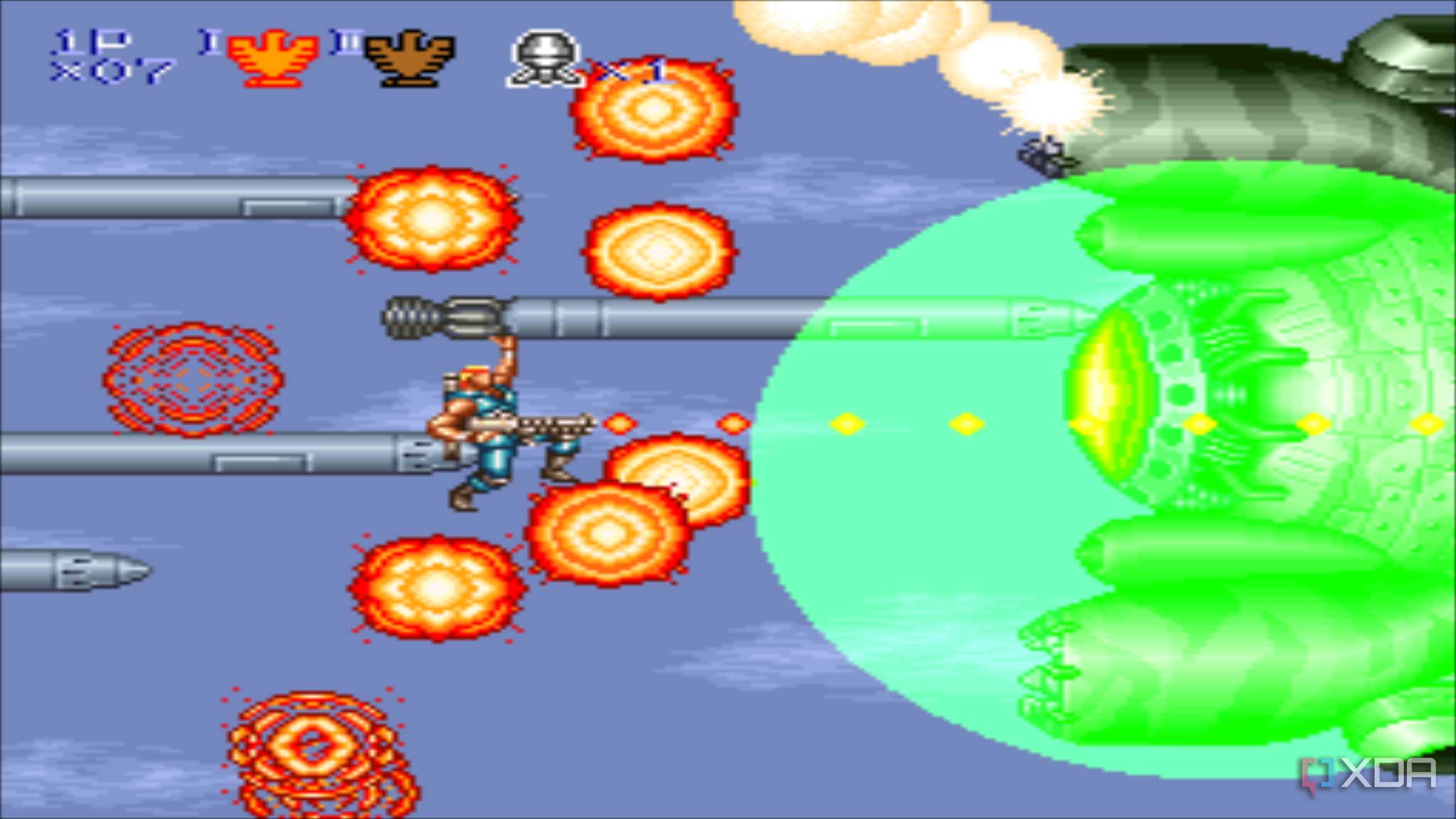Stage 4 boss battle in Contra III: The Alien Wars.