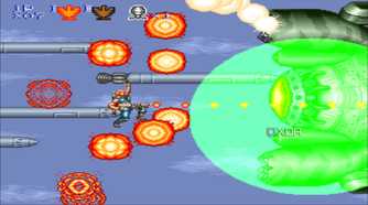 Stage 4 boss battle in Contra III: The Alien Wars.