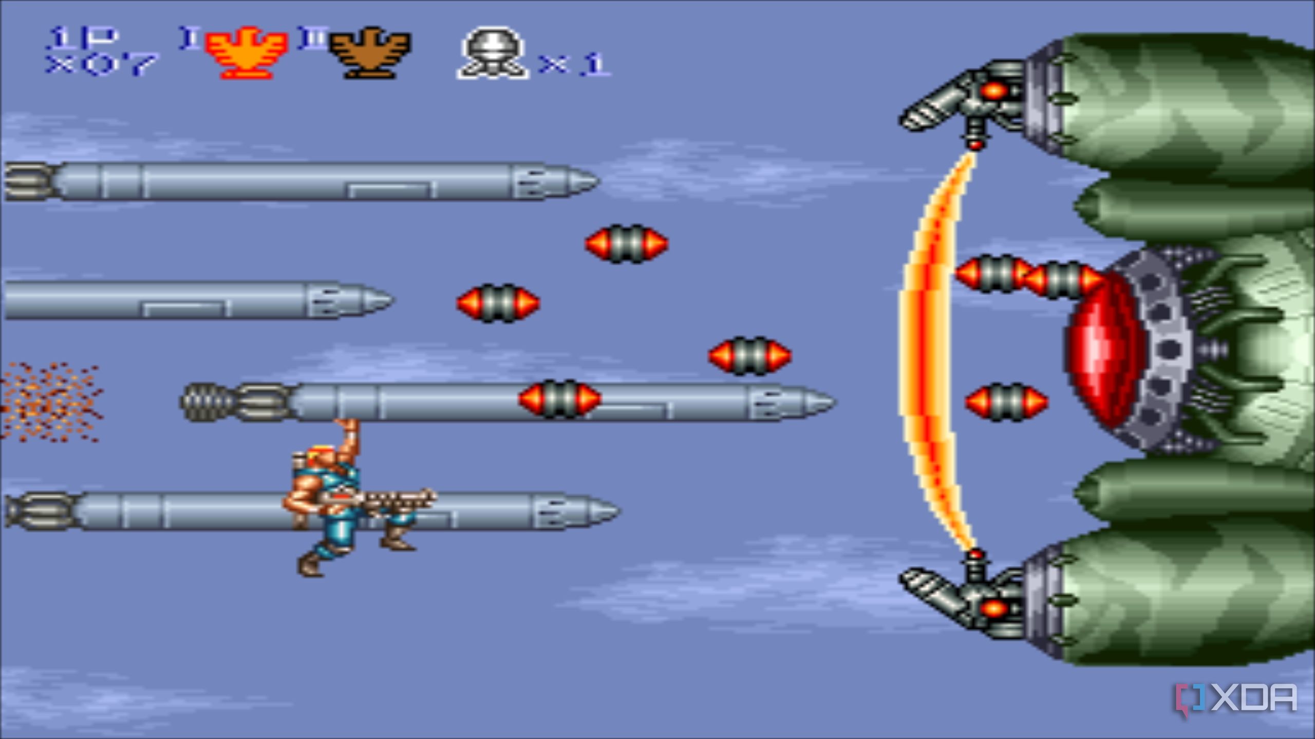 Stage 4 boss battle in Contra III: The Alien Wars.