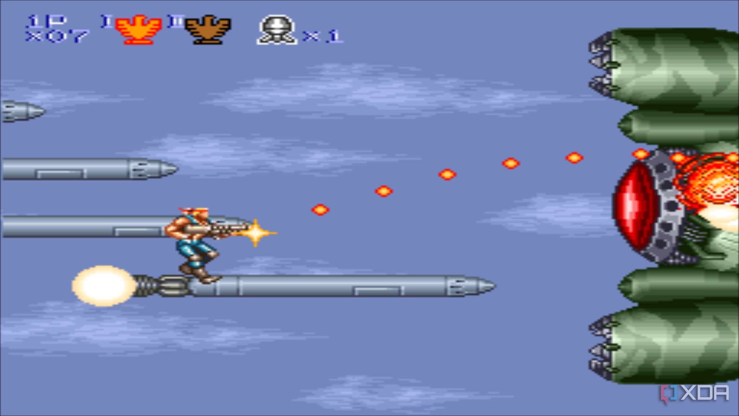 Stage 4 boss battle in Contra III: The Alien Wars.