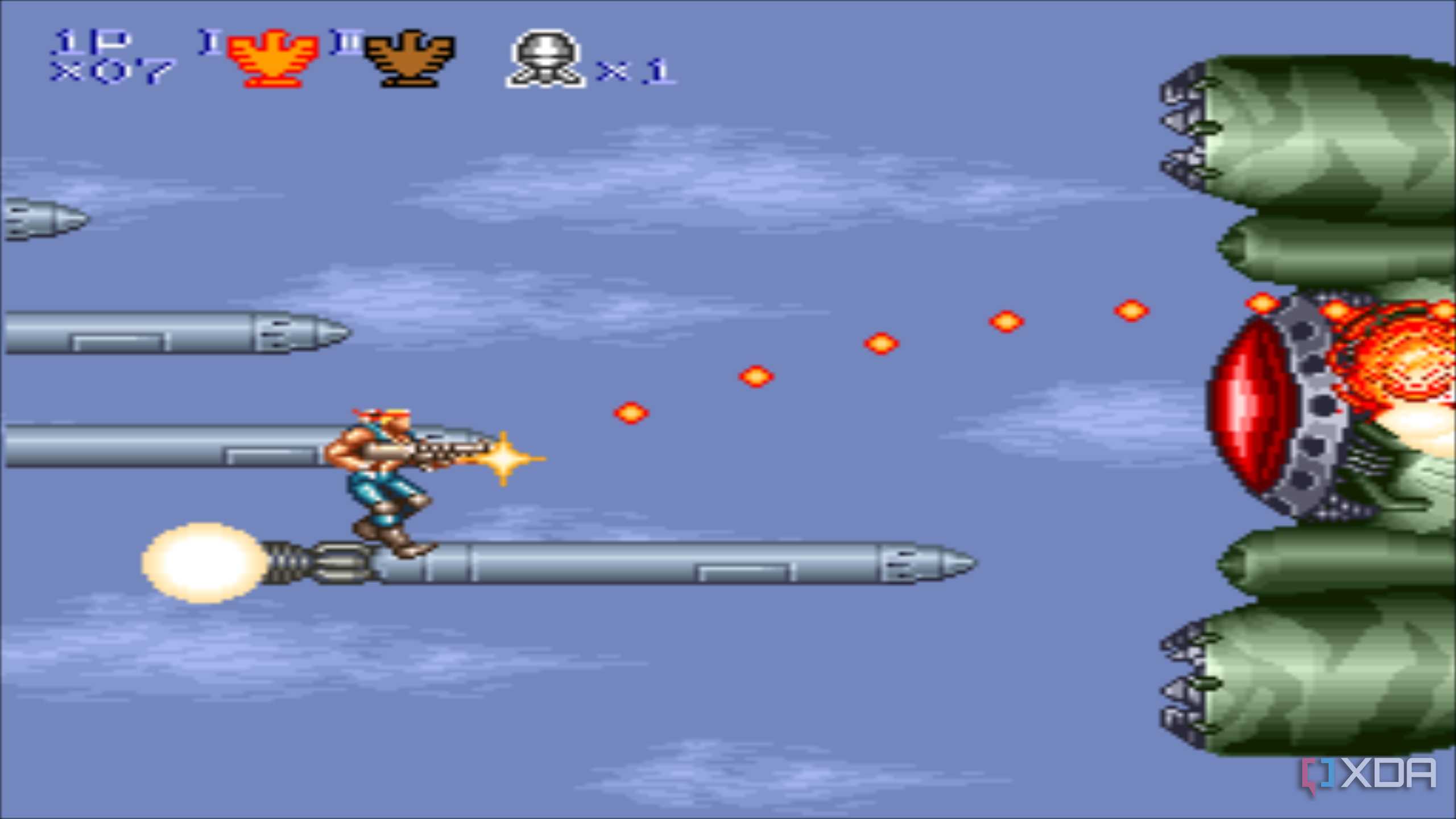 Stage 4 boss battle in Contra III: The Alien Wars.