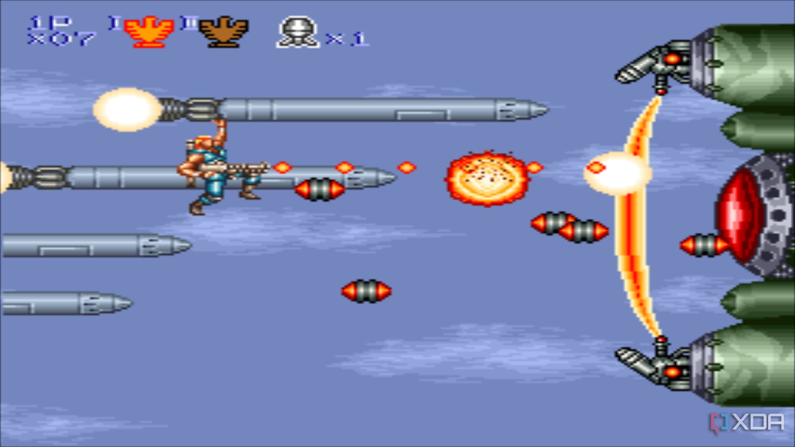 Stage 4 boss battle in Contra III: The Alien Wars.
