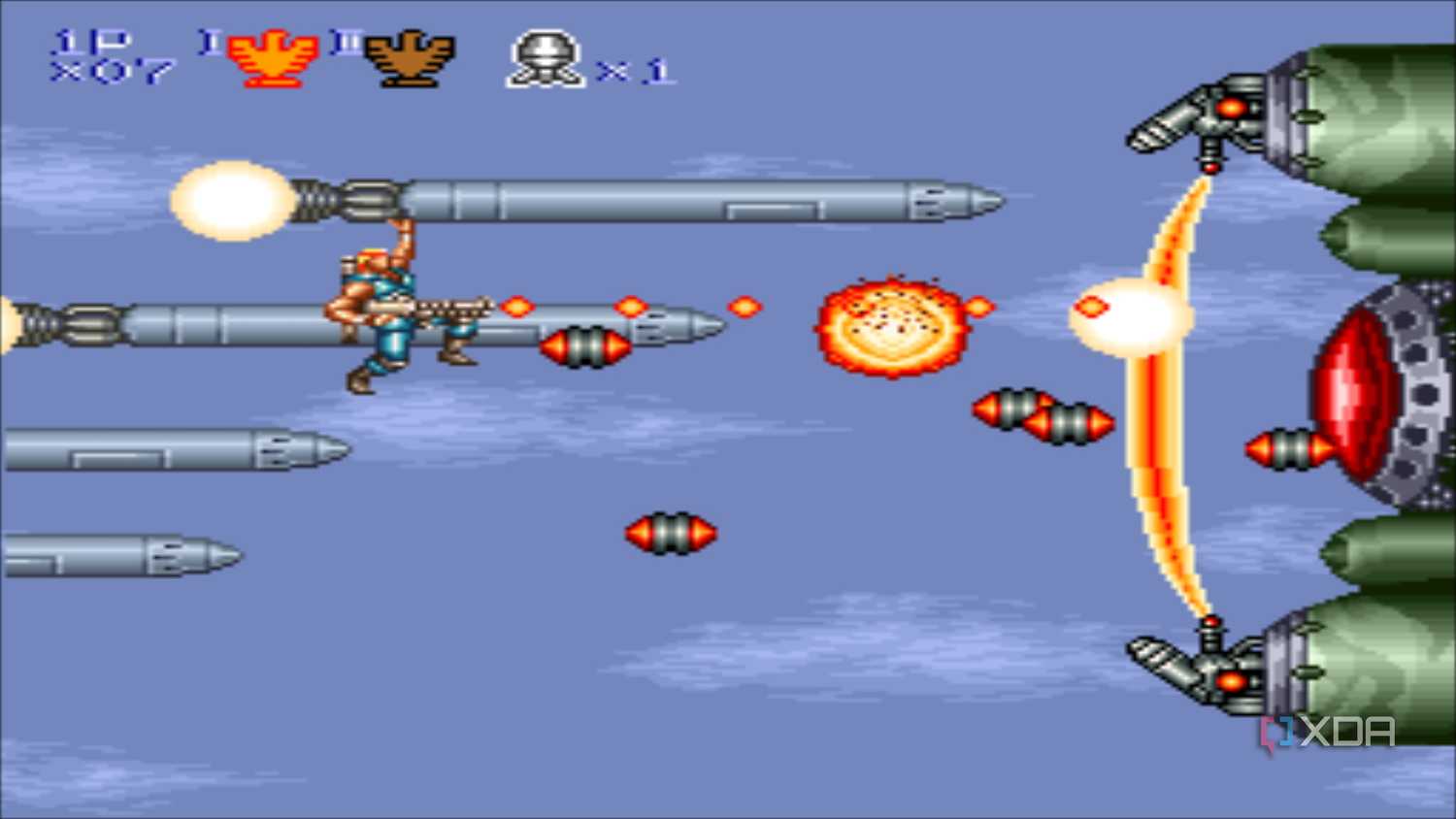 Stage 4 boss battle in Contra III: The Alien Wars.