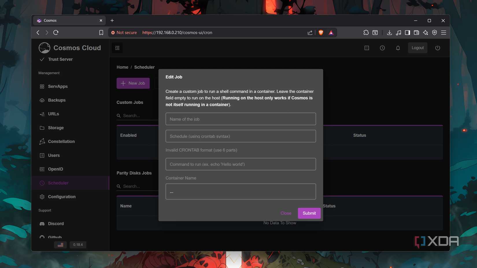 Adding a Cronjob to Cosmos