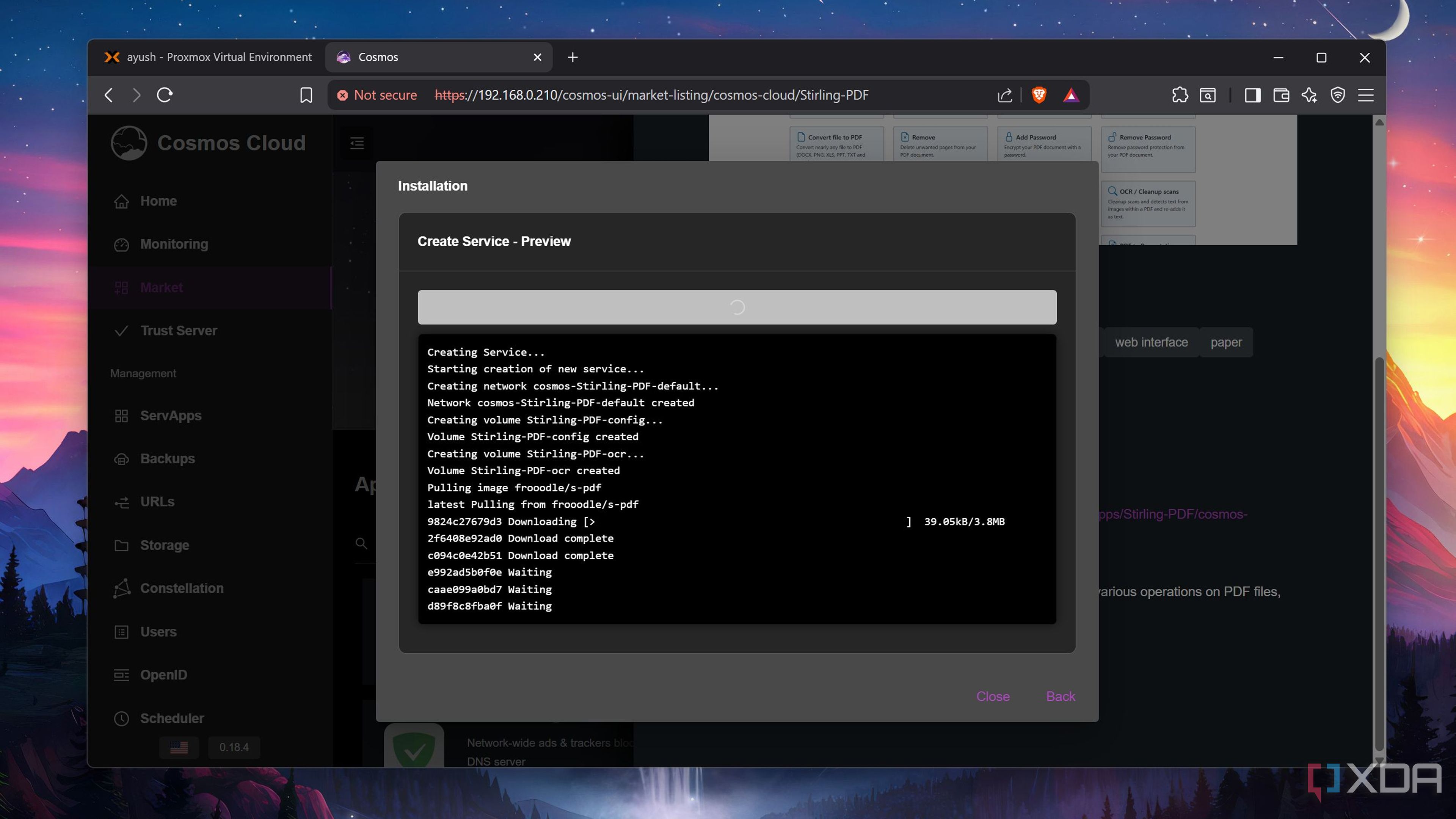 Installing Stirling PDF on Cosmos