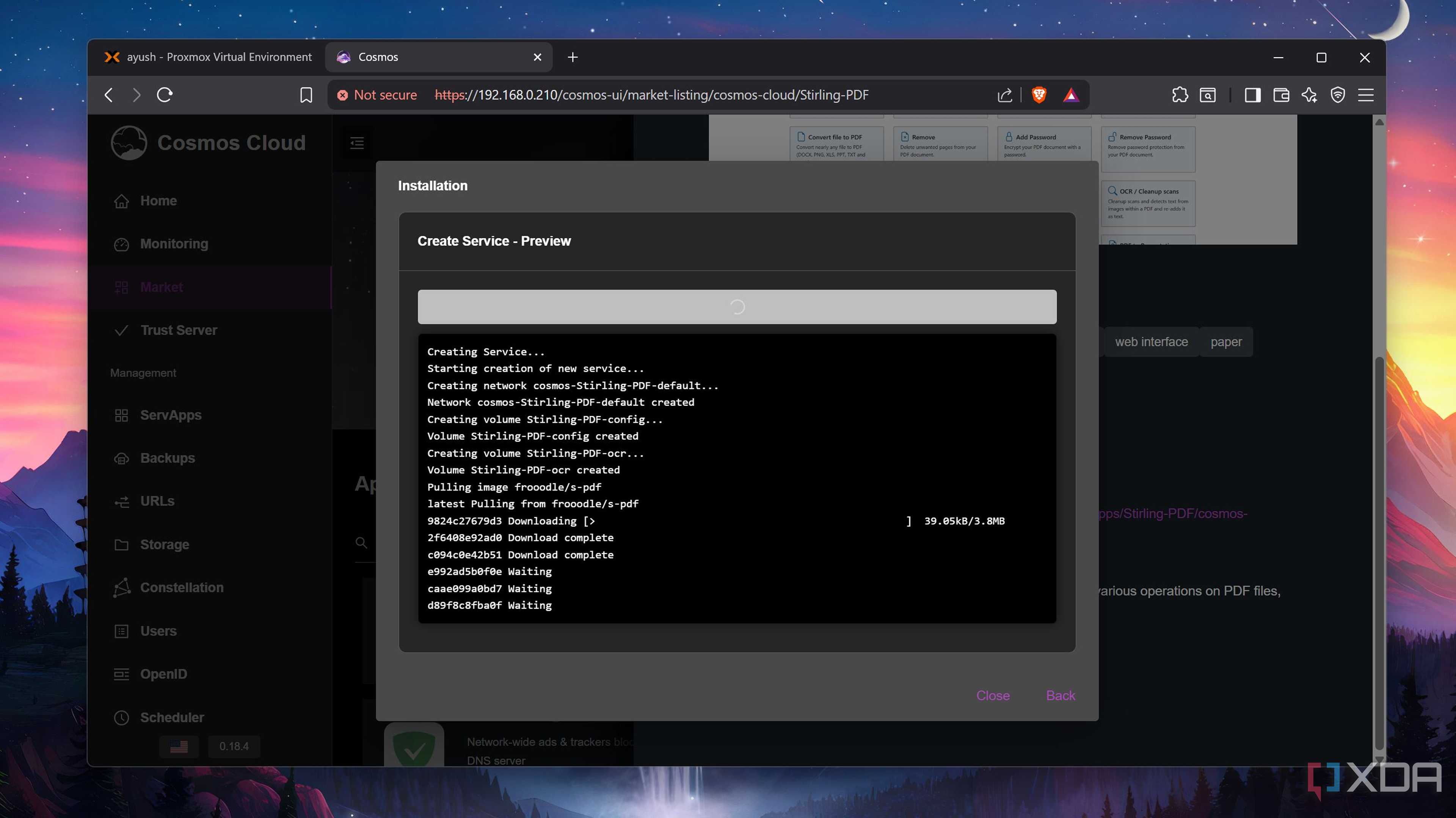 Installing Stirling PDF on Cosmos