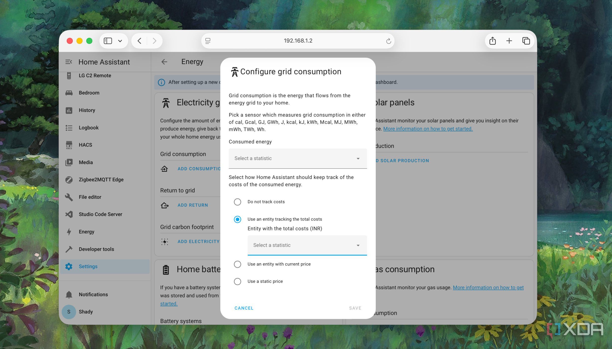 Customizing consumption statistics and rates in Home Assistant