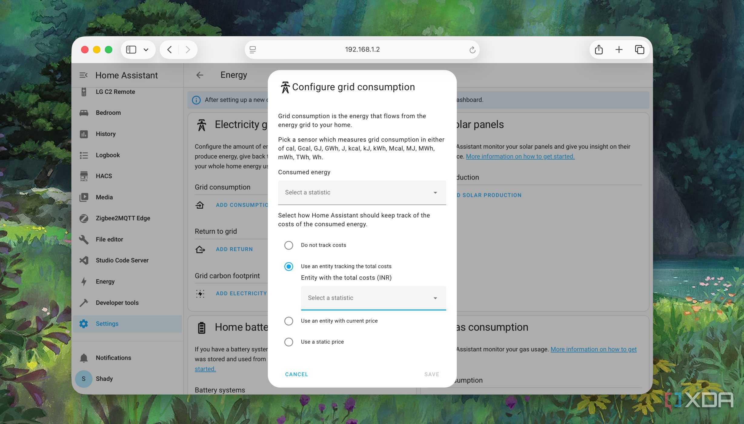 Customizing consumption statistics and rates in Home Assistant