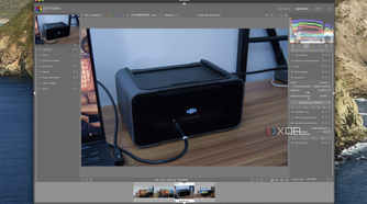 Screenshot of Darktable on macOS showing exposure and other light adjustments