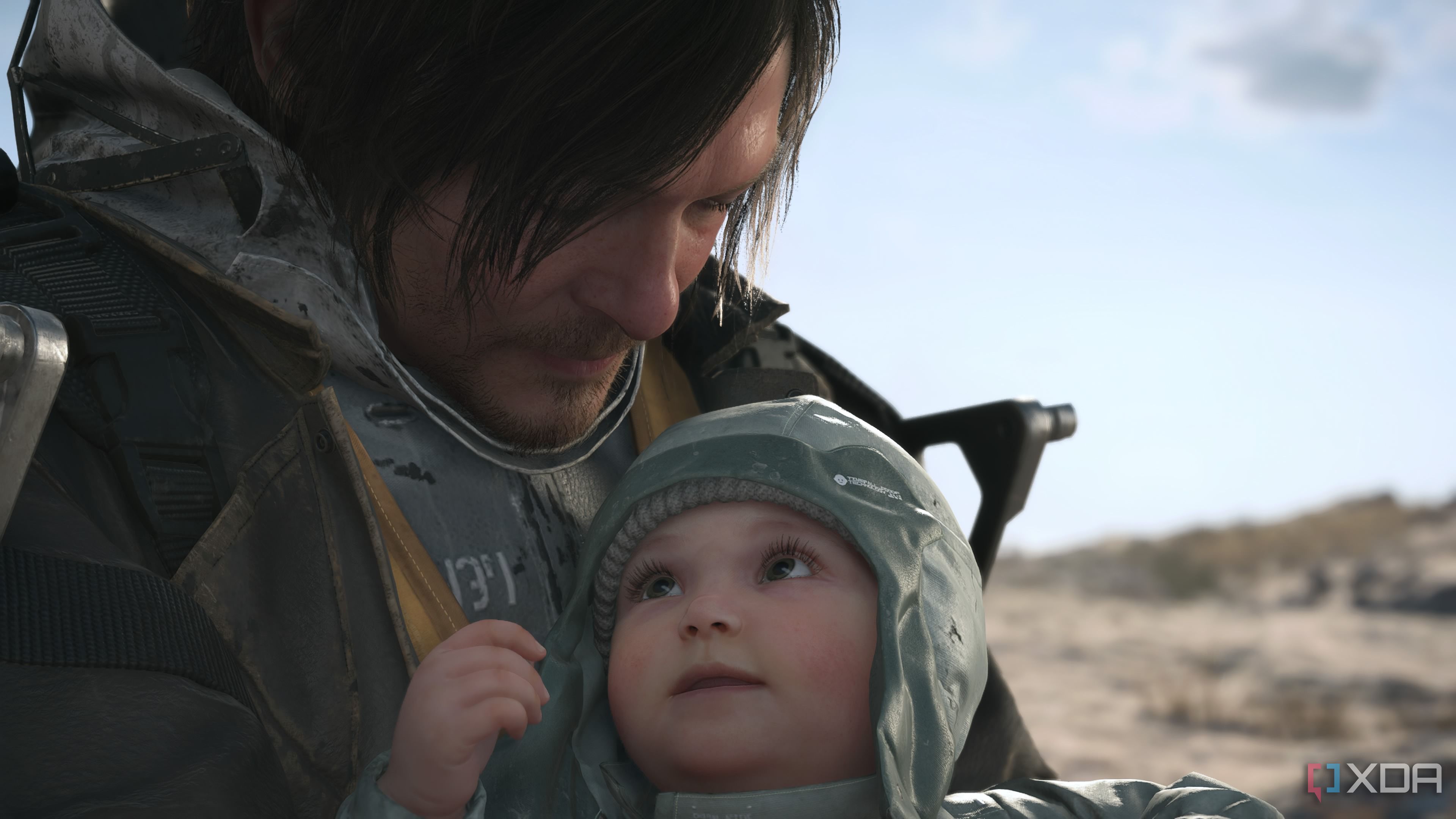 Sam and baby Lou in Death Stranding 2.