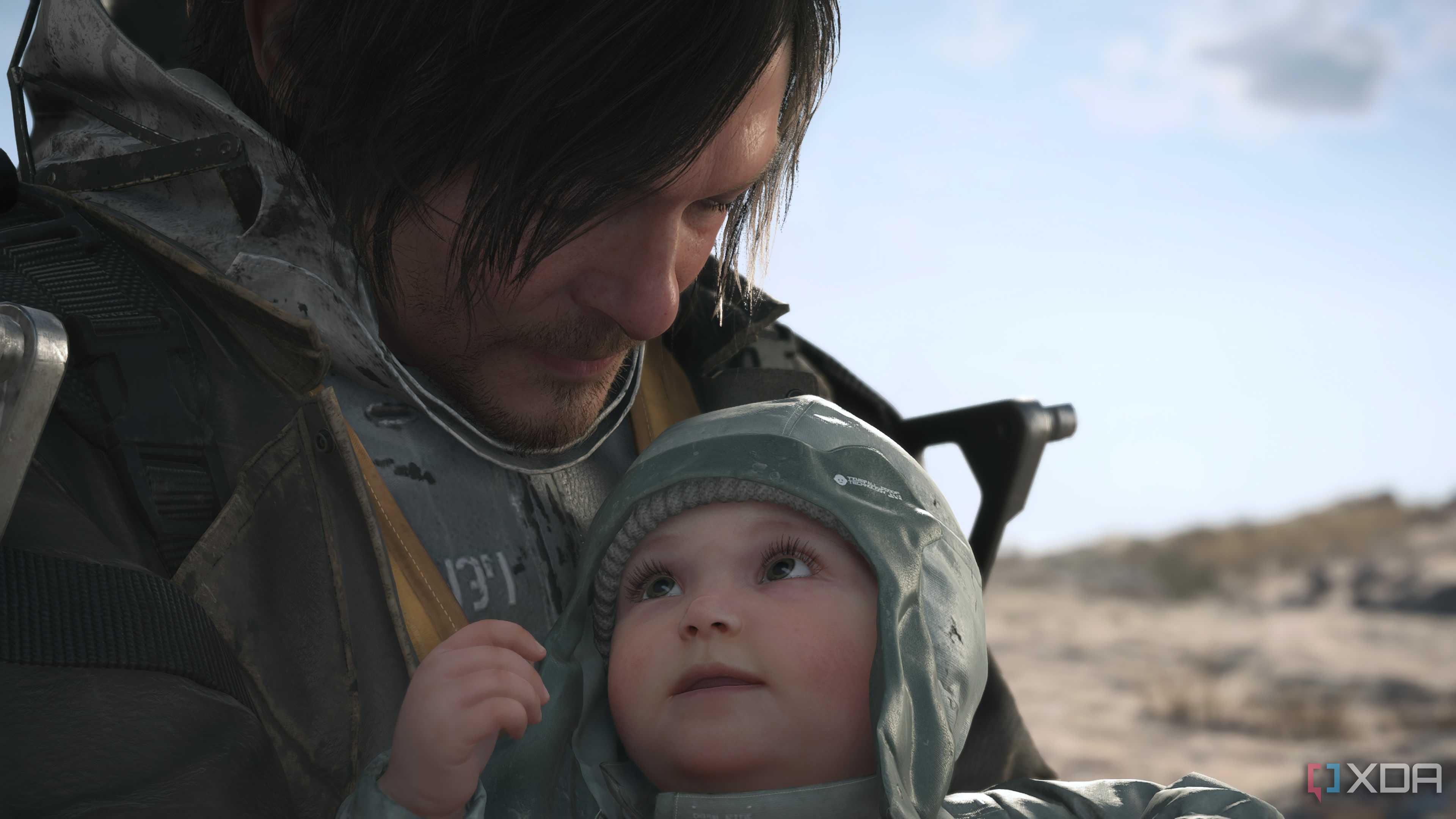 Sam and baby Lou in Death Stranding 2.