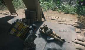 A tied up enemey in Death Stranding 2.