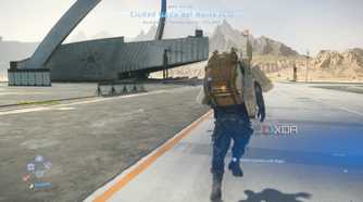 Approaching a research center in Death Stranding 2.