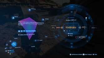 The radial menu for weapon selection in Death Stranding 2.